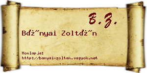 Bányai Zoltán névjegykártya